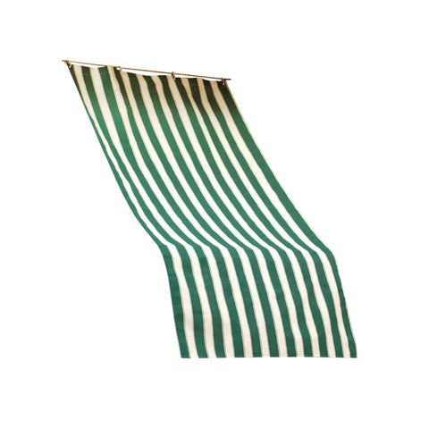 Green and White Drop-Arm Awning 145x250cm