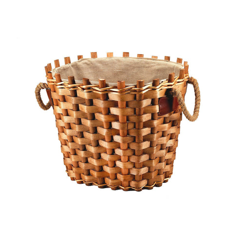 Oval Lined Log Basket 50x42x40cm