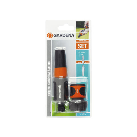 Spray nozzle set with 3/4-inch water stop connector