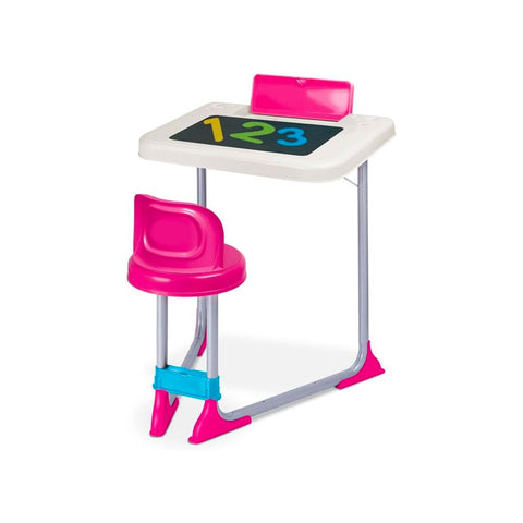 Pink 2-in-1 School Desk with Blackboard and Seat