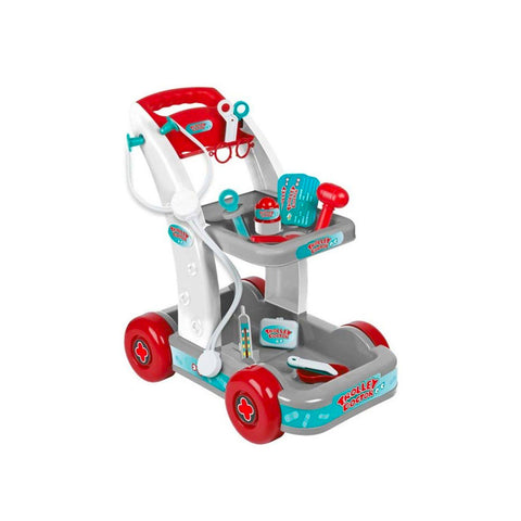 Doctor's Trolley with 13 Accessories, Doctor Set for Children, 48cm High