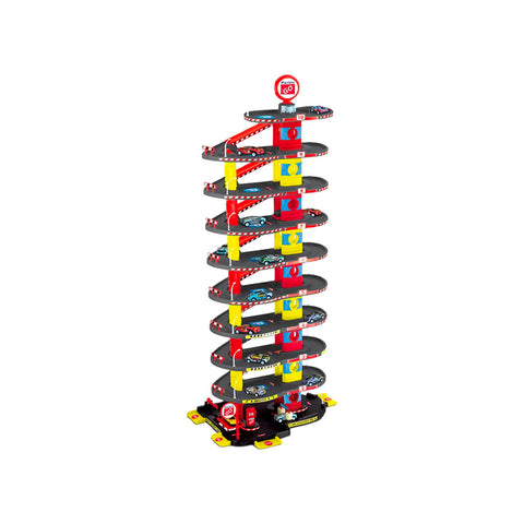 110 cm-Tall 10-Level City Garage with 3 Cars, Car Wash and Gas Station