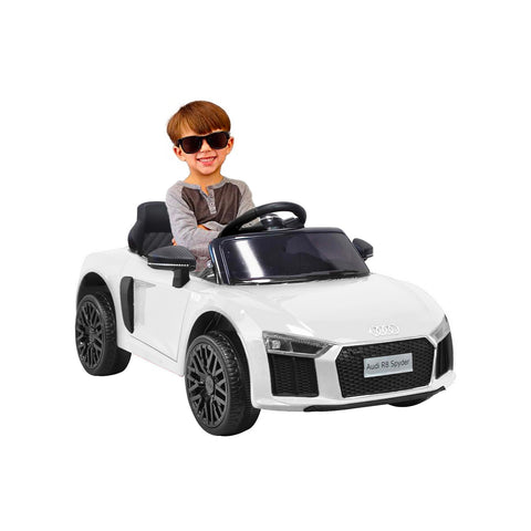 White Audi R8 Spyder Electric Car 12v 4,5ah 106x60x41cm