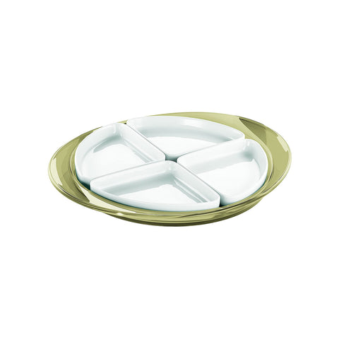 Feeling Porcelain Sand-Colored Appetizer Serving Tray