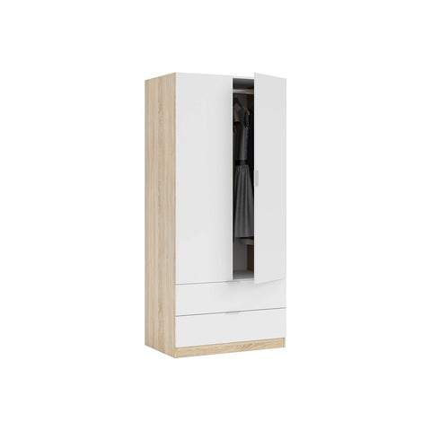 Wardrobe with 2 Doors and 2 Drawers, 81x52x180cm