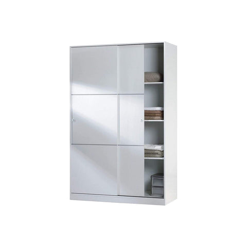 White 2-sliding-door wardrobe 200x120x50cm