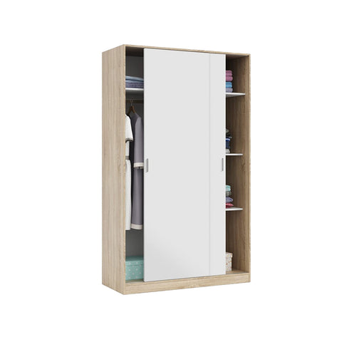 White 2-sliding-door wardrobe 200x120x50cm