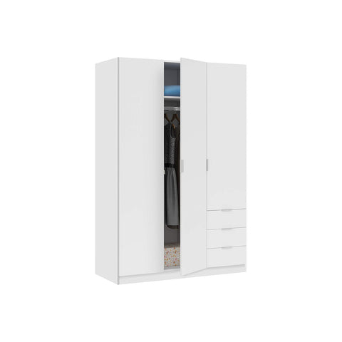 3-door, 3-drawer wardrobe 180x121x52cm