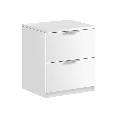 White 2-Drawer Bedside Table 45x38x34cm