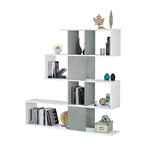 Wall-mounted wooden bookcase 145x29x145cm
