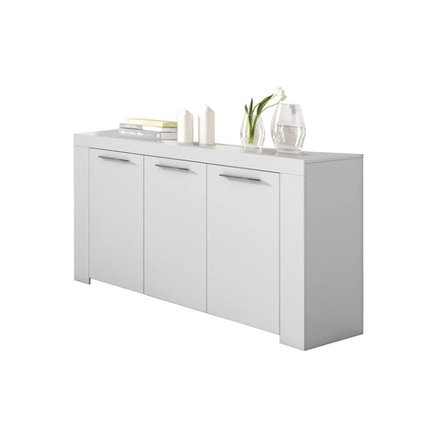 Buffet Cabinet with 3 Doors, White 144x42x80cm