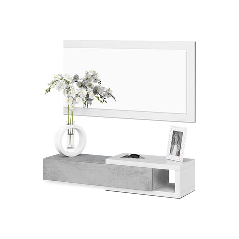 Entryway cabinet with mirror 95x19x26cm