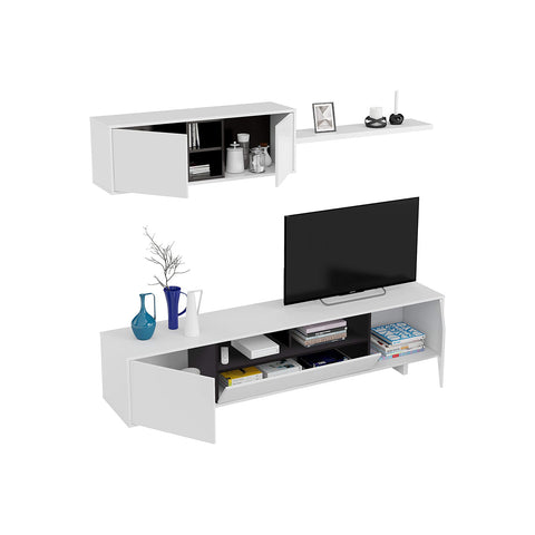 White Open Shelving Unit 46x200x41cm