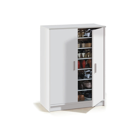 Shoe Cabinet with 2 Doors, White 75x35x101cm