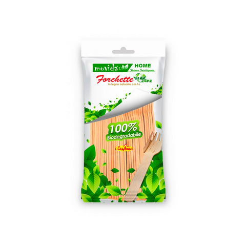 Disposable wooden forks, set of 24, 16cm