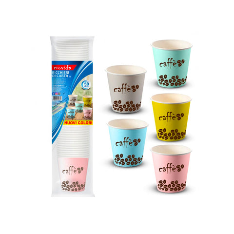Set of 50 Bio Paper Coffee Cups 0,75l
