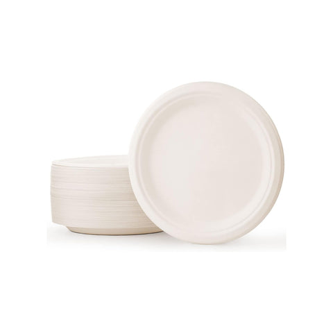 Set of 50 disposable flat plates, dia. 23cm