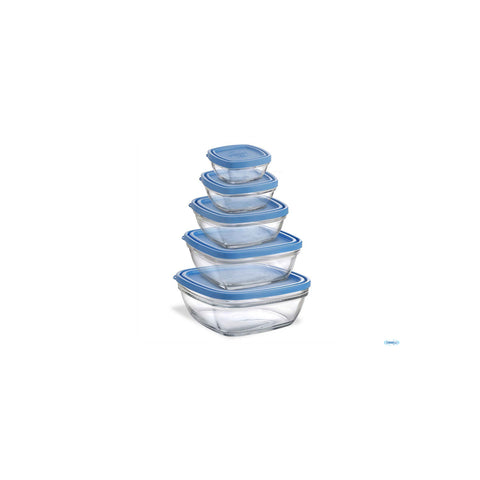 Set of 5 Bowls with Lids 9 11 14 17 and 20 Cm