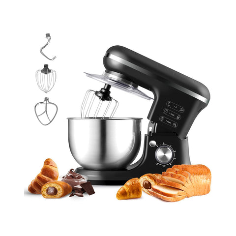 Multifunctional Planetary Stand Mixer 6.5l In Stainless Steel 1700w Black
