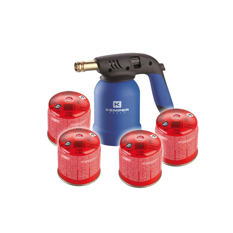 Gas soldering iron set with 4 cartridges