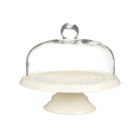 Ceramic Cake Stand With Dome 29cm