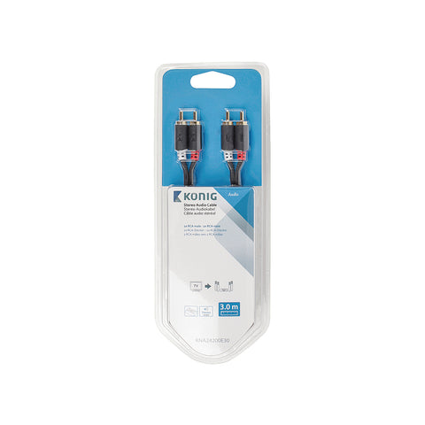 2x RCA Male - Male Audio Cable 3m
