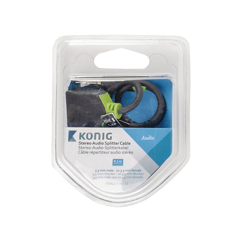 3.5mm M Audio Cable - 2x 3.5mm F 0,20m
