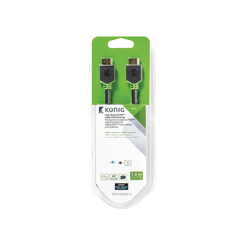 1m Black HDMI Cable with Ethernet