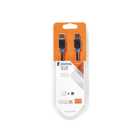 USB 3,0 Male A - Male A Cable 2m