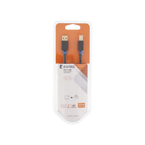 USB 3,0 Male A - Male B Cable 2m