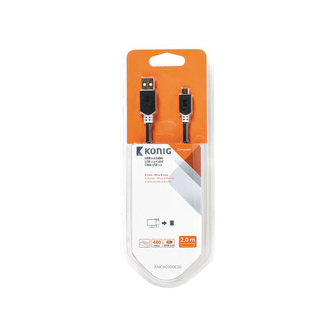 USB Male - Male Micro B Cable 2m