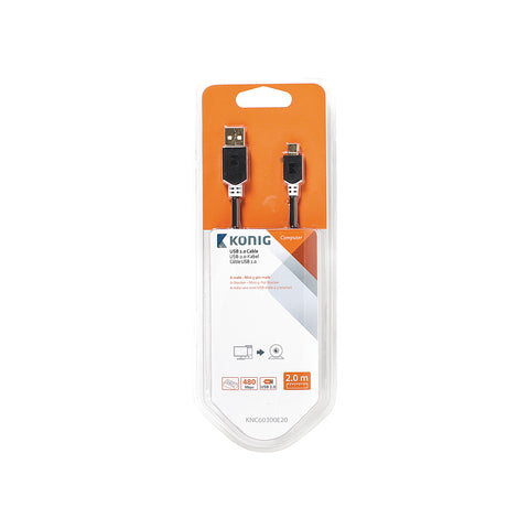 USB Male - Mini Male 5pin Cable 2m