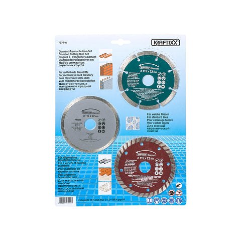 Set of 3 Diamond Cutting Discs 110/115mm