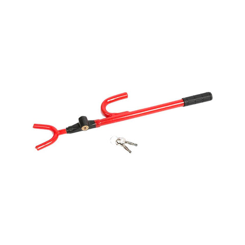 Steering wheel anti-theft bar with two keys