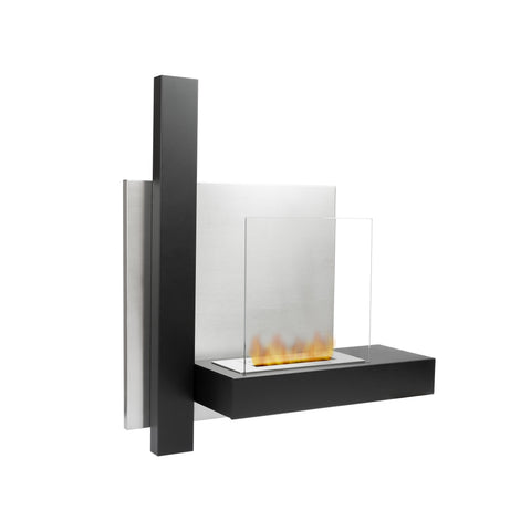 Black Minosse Wall-Mounted Bioethanol Fireplace