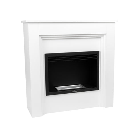 Matte White Freestanding Bioethanol Fireplace