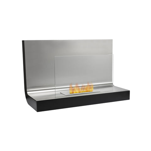 Black Ettore Freestanding Bioethanol Fireplace