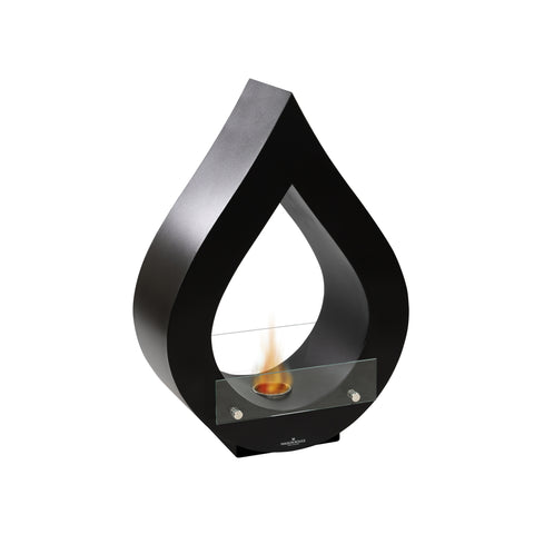 Poseidone Black Freestanding Bioethanol Fireplace