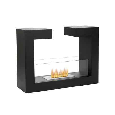Black Psyche Freestanding Bioethanol Fireplace