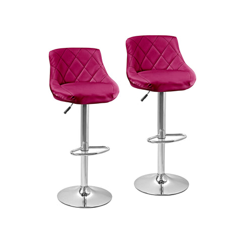 Set of 2 Bordeaux Faux Leather Bar and Kitchen Stools