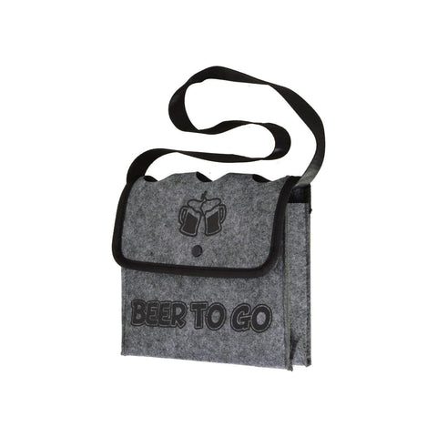Felt Shoulder Bag for Carrying Beer 21x28cm Gray