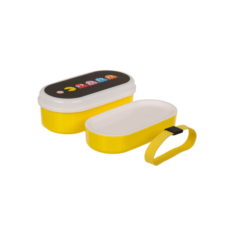 Pac-Man Lunch Box with 2 Compartments, Plastic Fork and Spoon