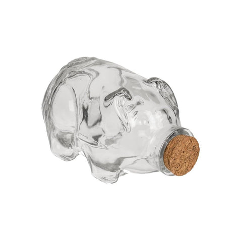 Pig-Shaped Glass Container with Cork Stopper 400ml