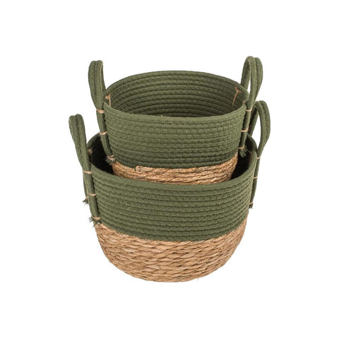 Set of 2 seagrass storage baskets 18/20cm