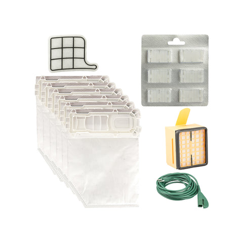 Set of 12 bags + 12 fragrances + 2 HEPA filters + 2 motor grilles + 7 m cable for VK 135/136