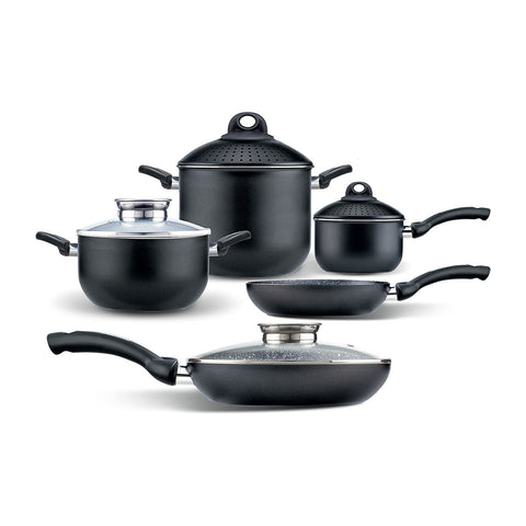 9-Piece Non-Stick Cookware Set with Lids, Colander, and Dosaroma