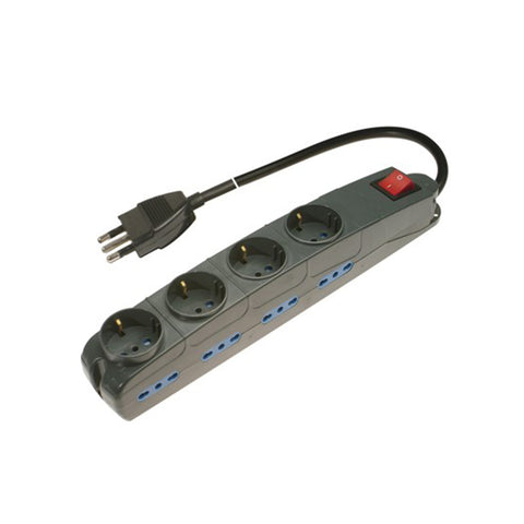 Compact 12-Outlet Power Strip Black - Poly Pool