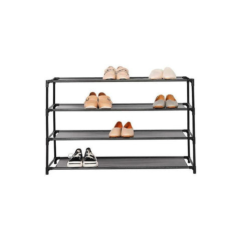 Stackable shoe rack with 2 shelves for 9 pairs of shoes 59x28x38