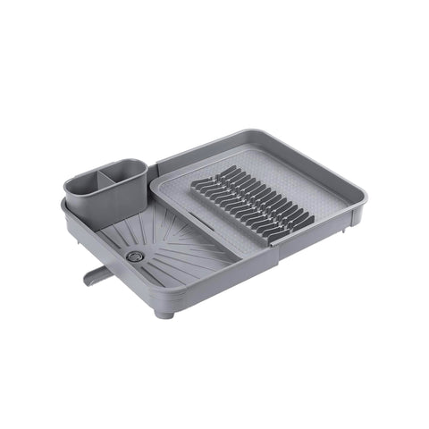 Extendable dish rack with plastic drain tray 36x51x9,5cm