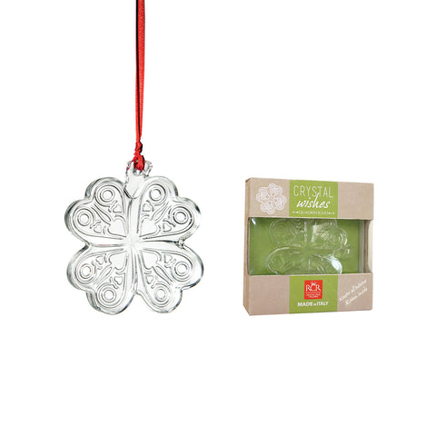 Four-Leaf Clover 91mm Decorative Glass Pendant